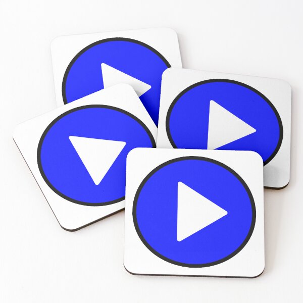 Item preview, Play Button 003 Black Outline Blue Fill designed and sold by Rupert Russell.