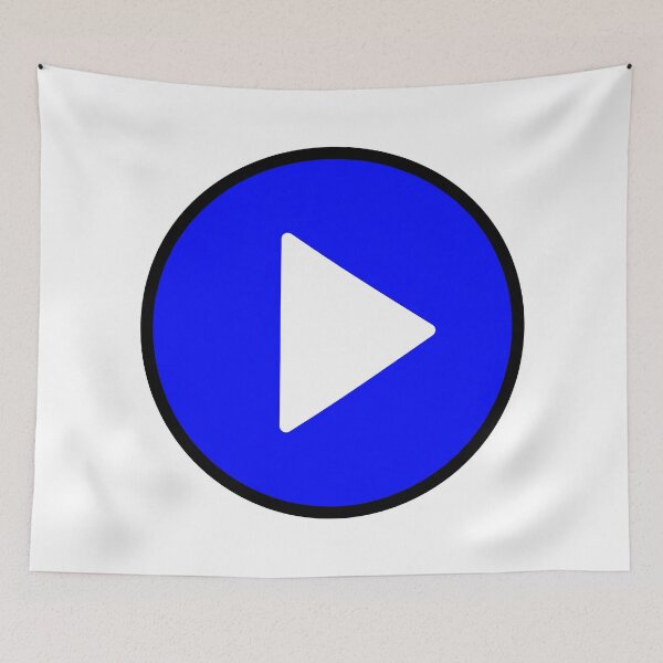 Item preview, Play Button 003 Black Outline Blue Fill designed and sold by Rupert Russell.