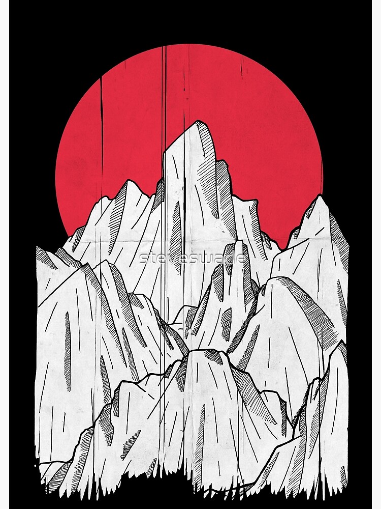 Thumbnail 3 of 3, Photographic Print, The red sun and the mountain designed and sold by steveswade.