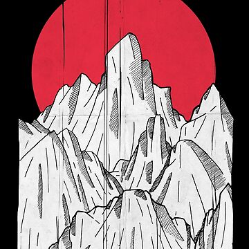 Artwork thumbnail, The red sun and the mountain by Swadeillustrations