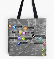Sherlock Tube Map (Dark) Tote Bag