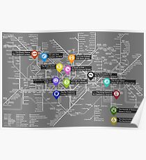 Sherlock Tube Map (Dark) Poster