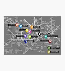 Sherlock Tube Map (Dark) Photographic Print