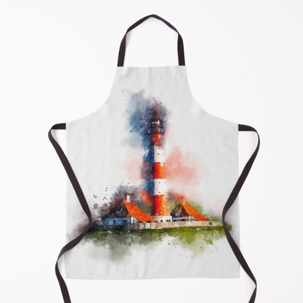 Item preview, Lighthouse in Colorful Watercolor - Westerhever North Sea designed and sold by Andreea Eva Herczegh.