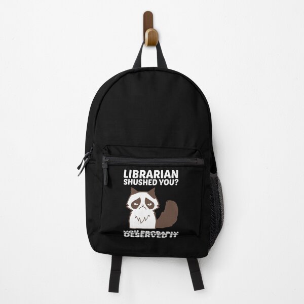 Item preview, Librarian Shushed You Probably Deserved It Grouchy Cat Tee designed and sold by shoutoutshirtco.