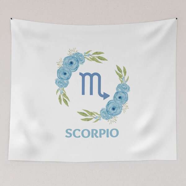 Item preview, Blue Floral Scorpio Zodiac designed and sold by Hellofriendco.