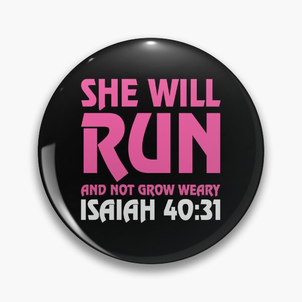 Item preview, She Will Run And Not Grow Weary Isaiah 40:31 Running T Shirt designed and sold by shoutoutshirtco.