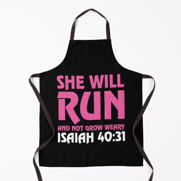 Item preview, She Will Run And Not Grow Weary Isaiah 40:31 Running T Shirt designed and sold by shoutoutshirtco.