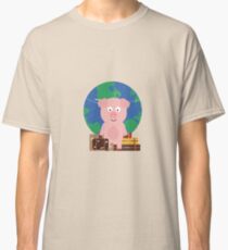 Globetrotter Travel Pig with Suitcases Classic T-Shirt