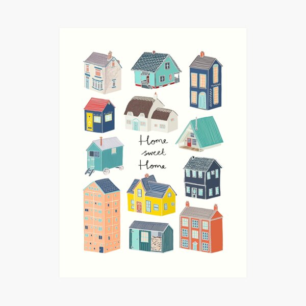 Home Sweet Home - Little Houses Art Print
