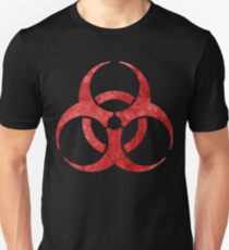 Red Biohazard Symbol Slim Fit T-Shirt