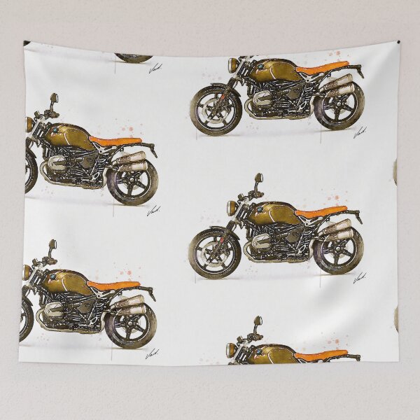 Item preview, Watercolor classic scrambler boxer motorcycle, awesome gift for a motorcyclist - oryginal artwork by Vart. designed and sold by vartstudio.