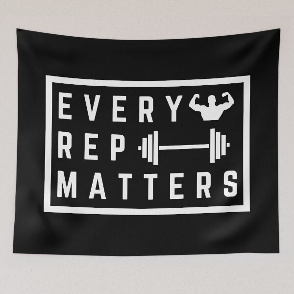 Item preview, Every Rep Matters Gym Saying Muscles Reps Hitting PRs Humor designed and sold by EllConApparel.