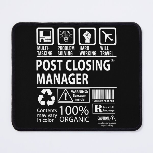 Item preview, Post Closing Manager T Shirt - MultiTasking Certified Job Gift Item Tee designed and sold by andahanson.