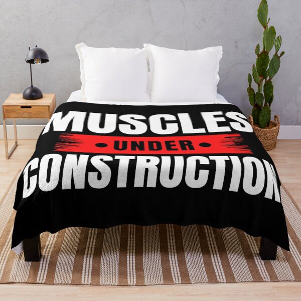 Item preview, Muscles Under Construction Bulking Gains Gym Humor designed and sold by EllConApparel.