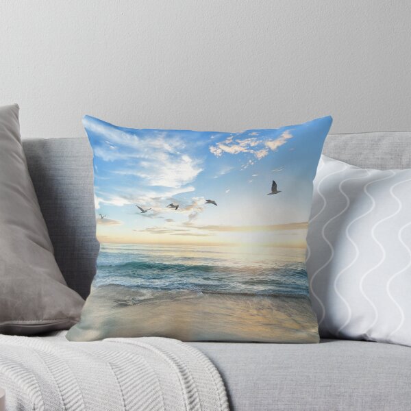 Item preview, Blue ocean waves and birds designed and sold by Cattigal.