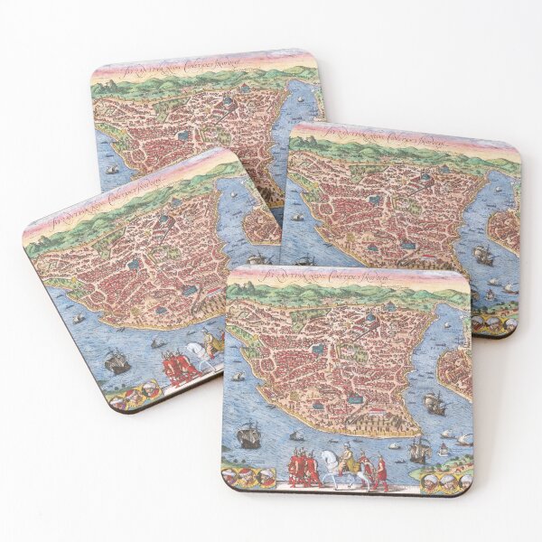 Item preview, 1572 bird's eye view map of Constantinople - Georg Braun & Frans Hogenberg designed and sold by vintagemapstore.