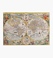 Vintage global map illustration Photographic Print