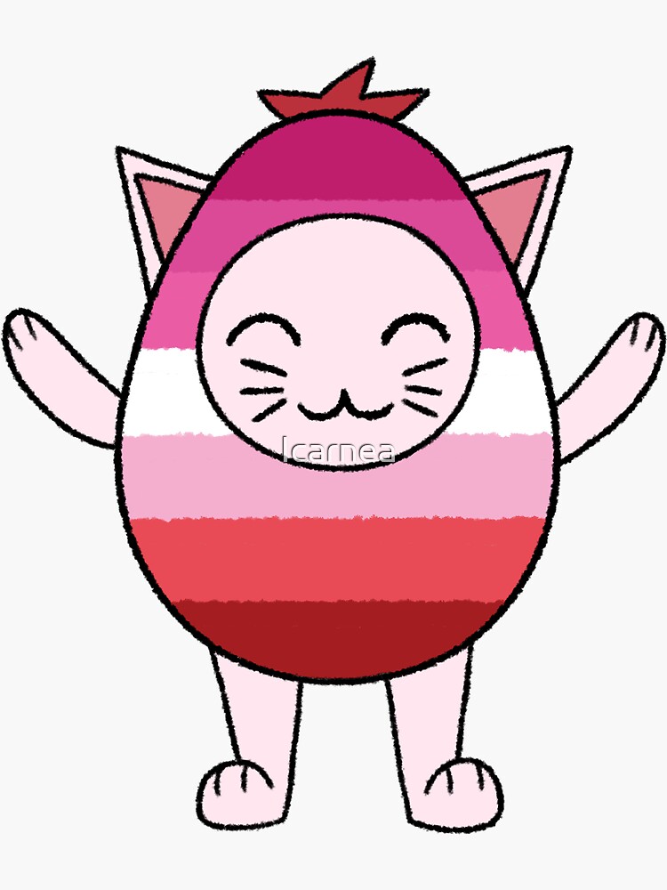 "Lesbian Strawberry Cat" Sticker for Sale by Icarnea Redbubble