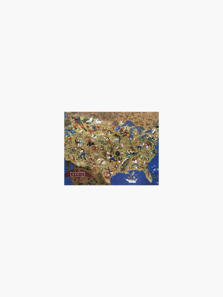 Pictorial Map Print: William Gropper's America, its folklore, 1946.' Jigsaw  Puzzle for Sale by vintagemapstore | Redbubble