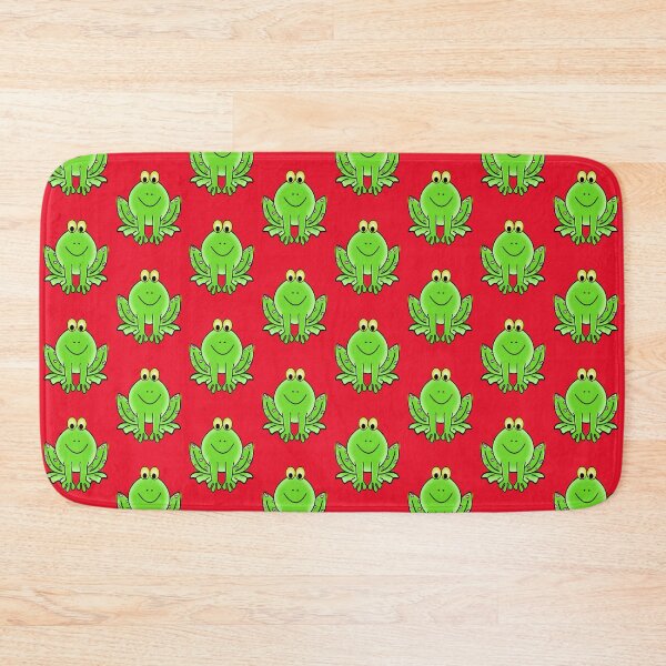 Item preview, Green Valentine Frog Smiling with Pink Hearts  designed and sold by CheeryDK.