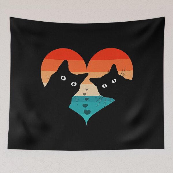 Item preview, Cat Couple Retro Funny Black Cat Valentine Day designed and sold by abbottdominic.