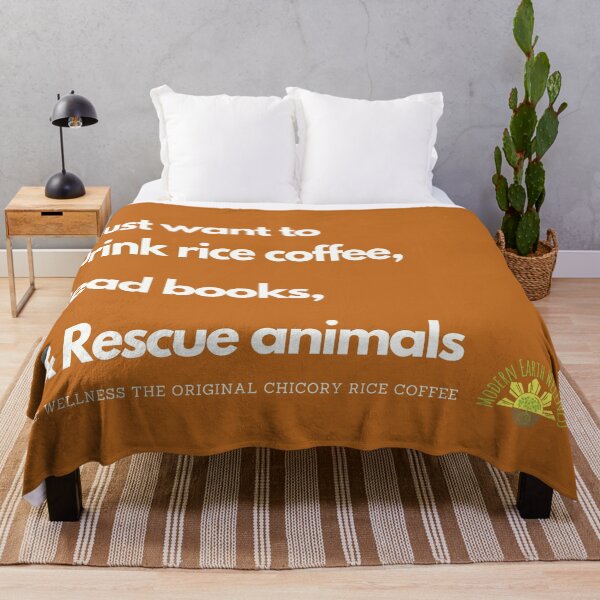 Item preview, I Just Want to Drink Rice Coffee, Read Books, & Rescue Animals designed and sold by WokeWords.
