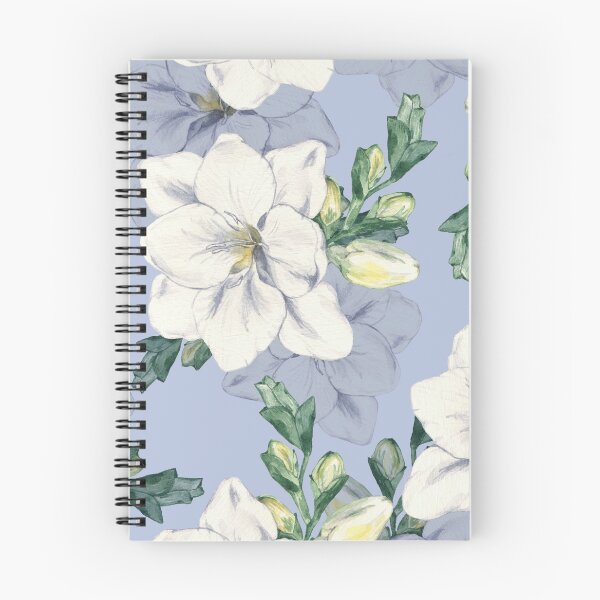 Item preview, White and Blue Watercolor Floral Pattern designed and sold by linime1984.