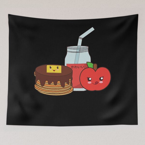 Item preview, Apple Drink and Chocolate Butter Pancake Kawaii Artwork KA012 designed and sold by JorgeNoneGarci4.