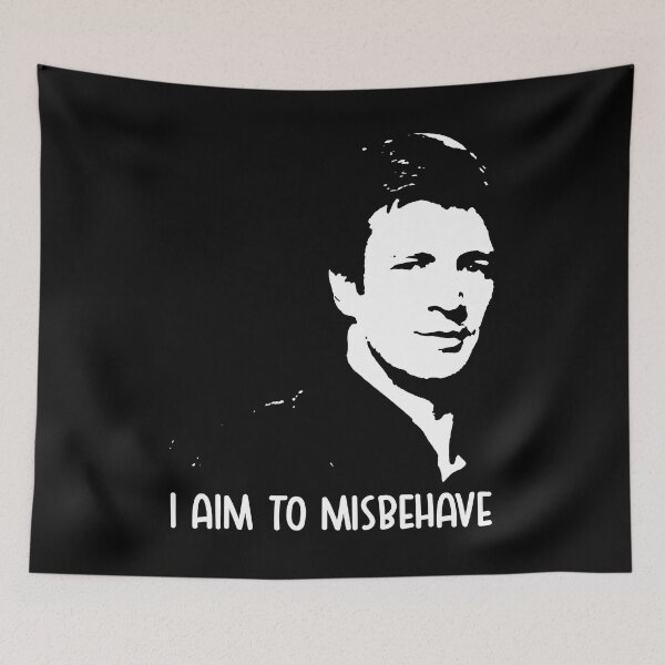 Item preview, I aim to misbehave Malcolm Reynolds art black and white poster designed and sold by MaCunha1805.