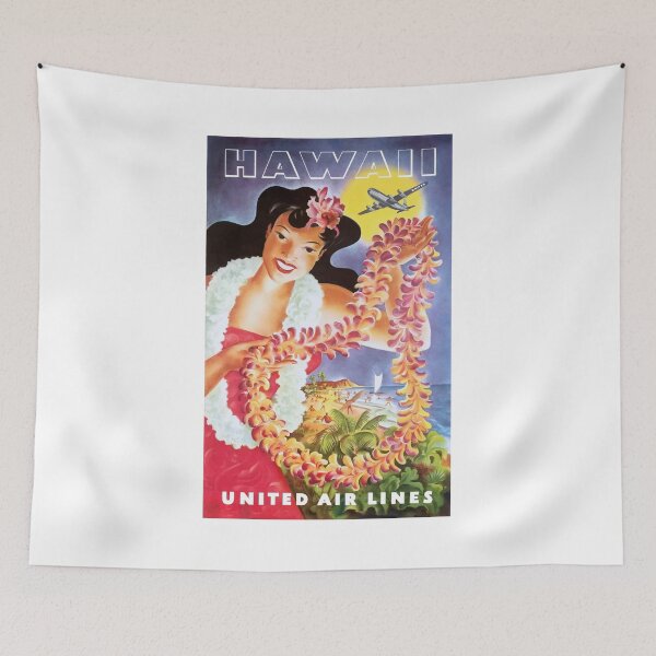 Item preview, 1955 HAWAII Airline Travel Poster designed and sold by retrographics.