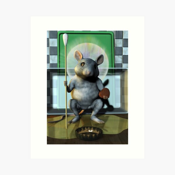 Saint Lychee, the glistening mouse of freedom Art Print
