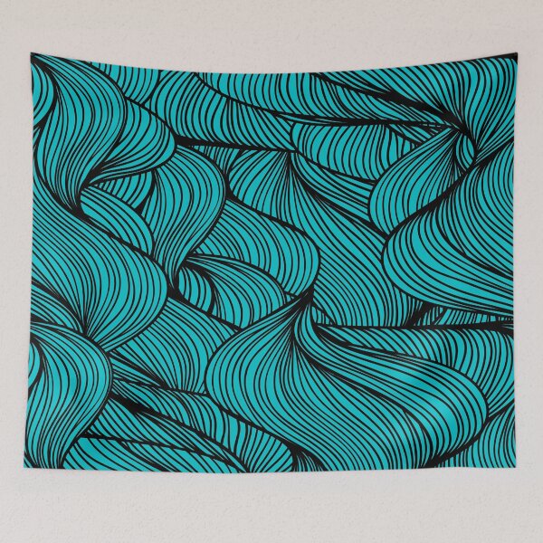 Item preview, Cyan Wavy Pattern designed and sold by Sus-Snail-Co.