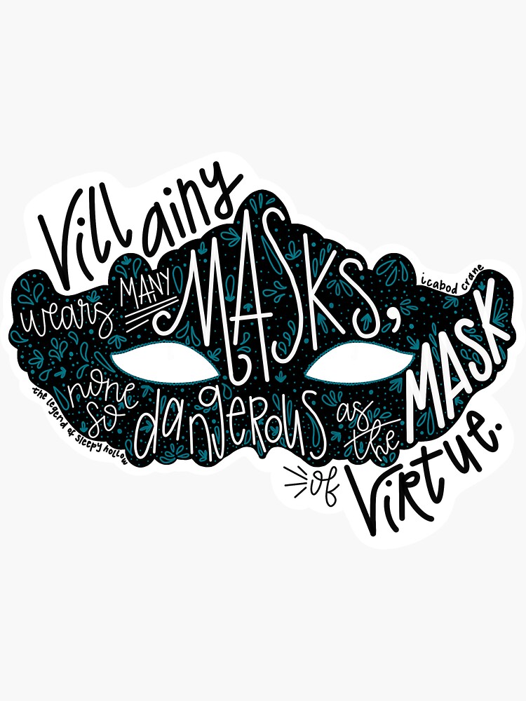 "Villainy wears many masks..." Sticker for Sale by PhoenixFangirls
