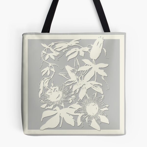 Aperçu de l'œuvre Soft Grey and White Floral Pattern créée et vendue par Greenbaby.
