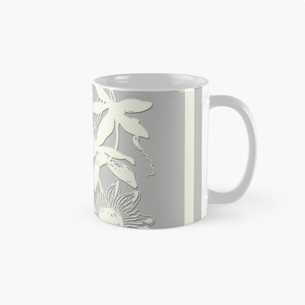 Aperçu de l'œuvre Soft Grey and White Floral Pattern créée et vendue par Greenbaby.