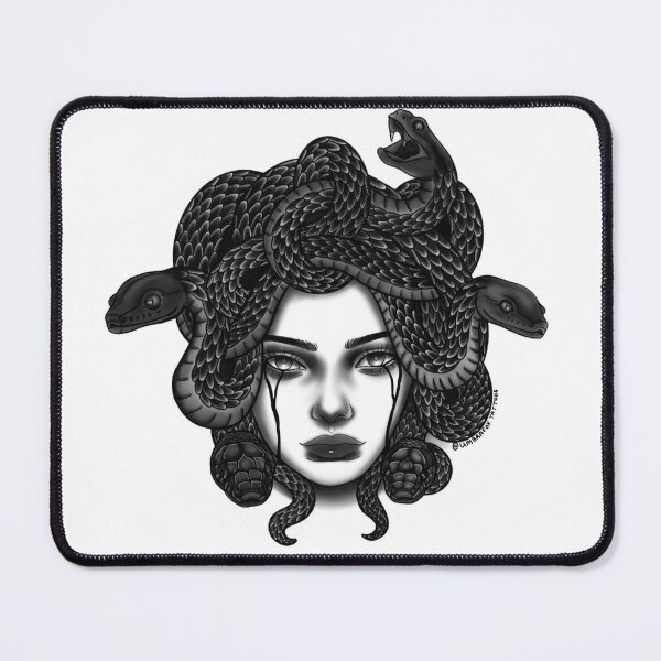 Snake Head Girl Medusa' Mouse Pad