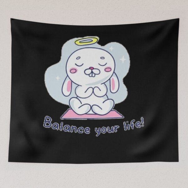 Item preview, Balance Your Life Bunny Yoga designed and sold by ApolinarNmn4.