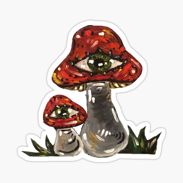 Item preview, Mushroom With Eye Bold Design Sticker/Tee/Device Case/Tote designed and sold by Bumble Bean.