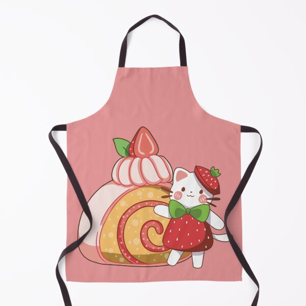 Item preview, Kawaii Cat And Strawberry Cake designed and sold by Kawaii-Bappa.
