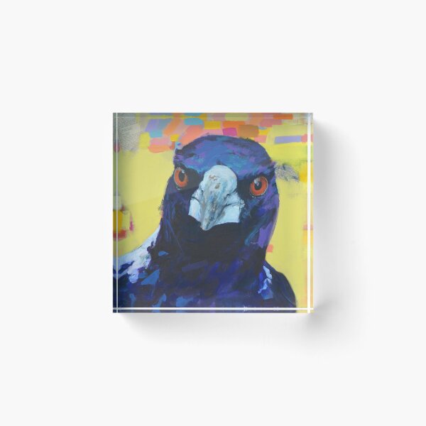 Item preview, "The Bottom of the sand pit." Fun painting of Australian magpie. designed and sold by Cat Leonard.