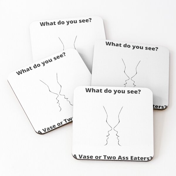 Item preview, Two Faces Who Eat Ass Optical Illusion designed and sold by EatersoftheAss.