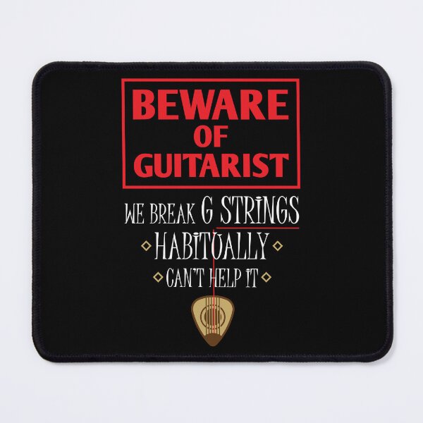 Item preview, Beware Of Guitarist - Guitarist Jokes - Funny Guitar Humor designed and sold by WIZECROW.