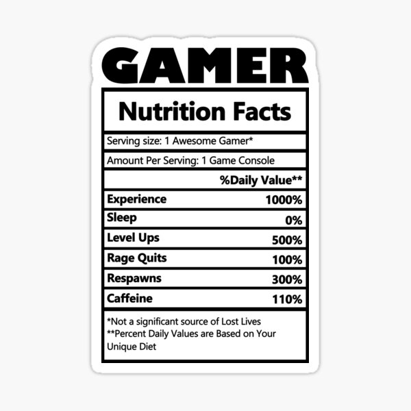  Teewarrior Gamer Water Bottle Nutritional Facts, Game