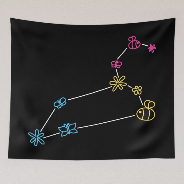 Item preview, Leo Zodiac Constellation Pansexual Pride Flowers Butterflies Bees designed and sold by cashewdays.