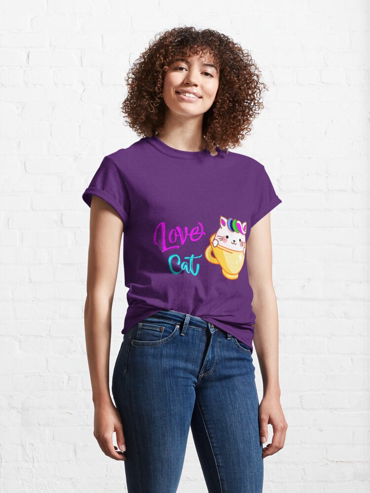 Vista alternativa de Camiseta clásica Gato de amor - Gato lindo