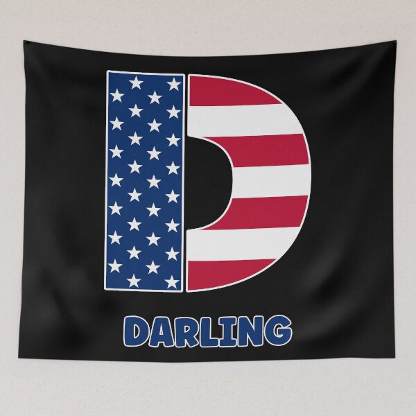 Item preview, Letter D USA flag darling designed and sold by Astralia.