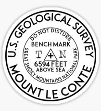 MOUNT LE CONTE TENNESSEE BENCHMARK GREAT SMOKY MOUNTAINS NATIONAL PARK LECONTE Sticker