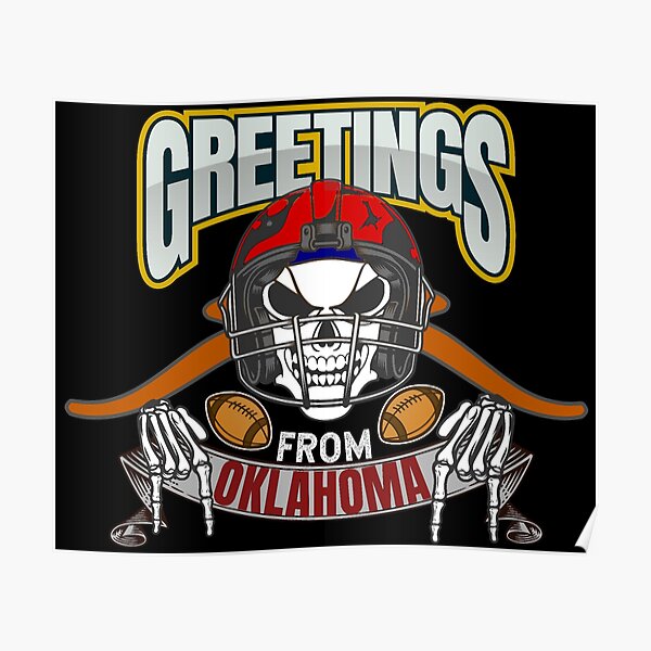 "Greetings From Oklahoma University Horns Down" Poster for Sale by