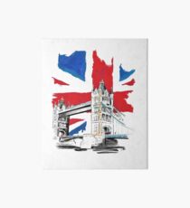 British Union Jack Flag - Tower Bridge, London Art Board